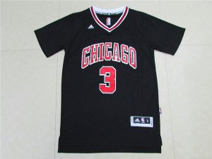 Maillot De Basket Chicago Bulls Dwyane Wade 3 Manches Courtes Noir